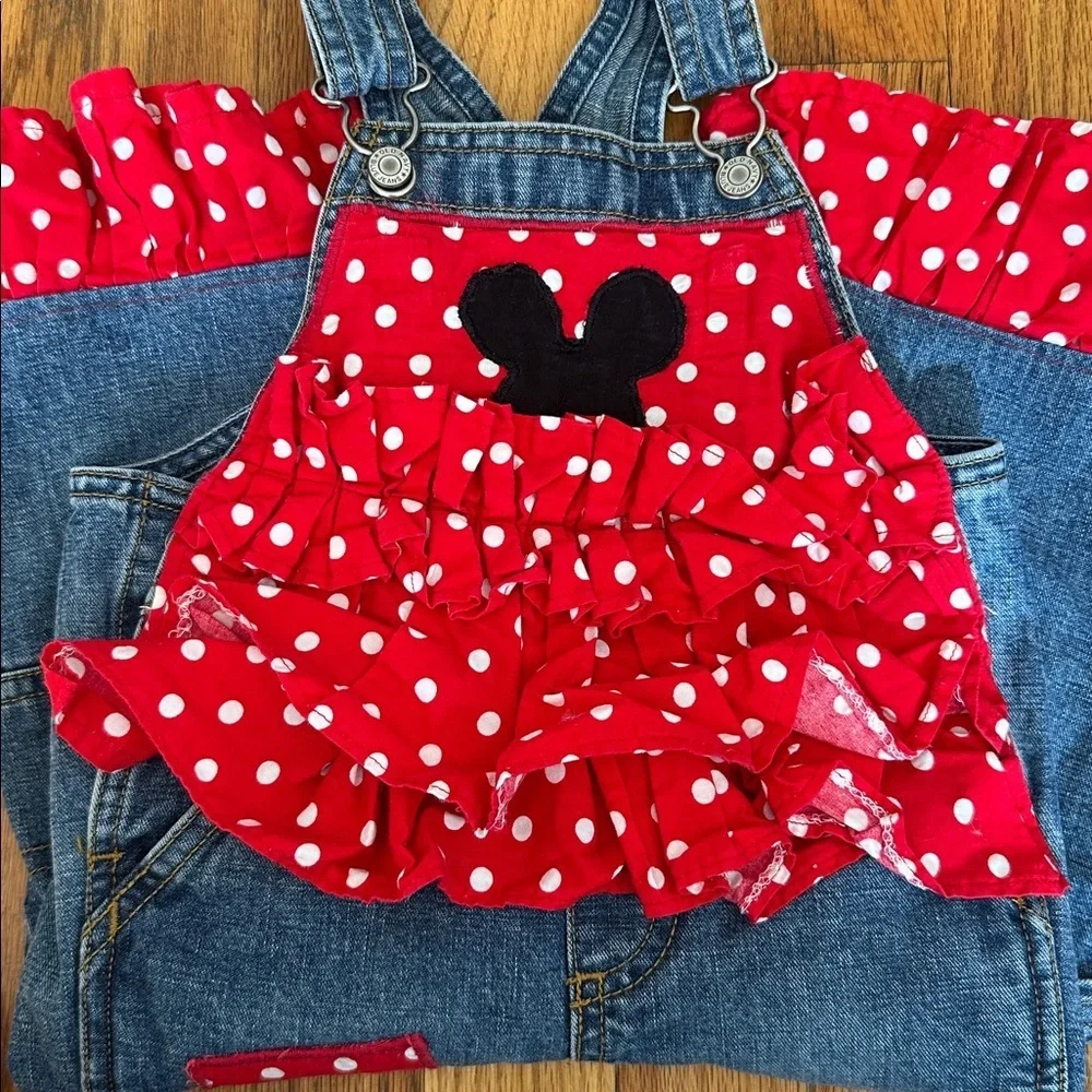 Vintage Old Navy Overalls with white polka dots